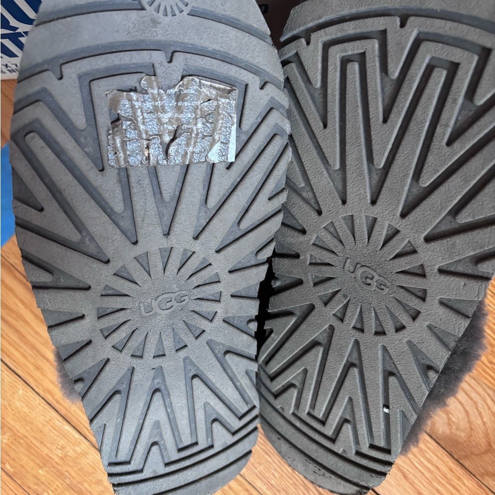 UGG Gray Shearling-Lined Slip-On Slippers - Picture 2 of 3